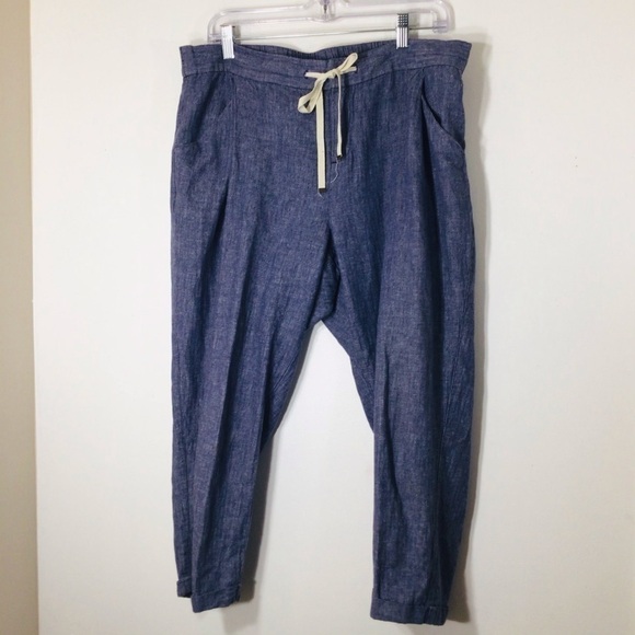 Old Navy 12 linen pants blue - Picture 1 of 7